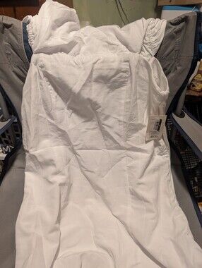 Wild Fable Target Women Linen Blend Puff Sleeve Mini Dress White NWT 018-03-5047